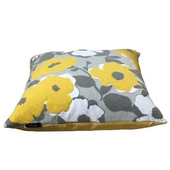 Pair (2) ENVOGUE Throw Pillows Crewel Embroidery 20x20" Feather/Down Insert - Picture 5 of 14